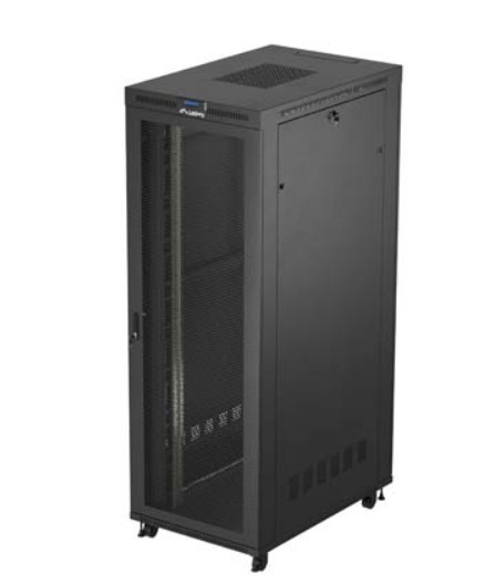 Lanberg Szafa instalacyjna rack stojąca 19 cali 47U 800x1200 czarna drzwi perforowane LCD (flat pack) V2