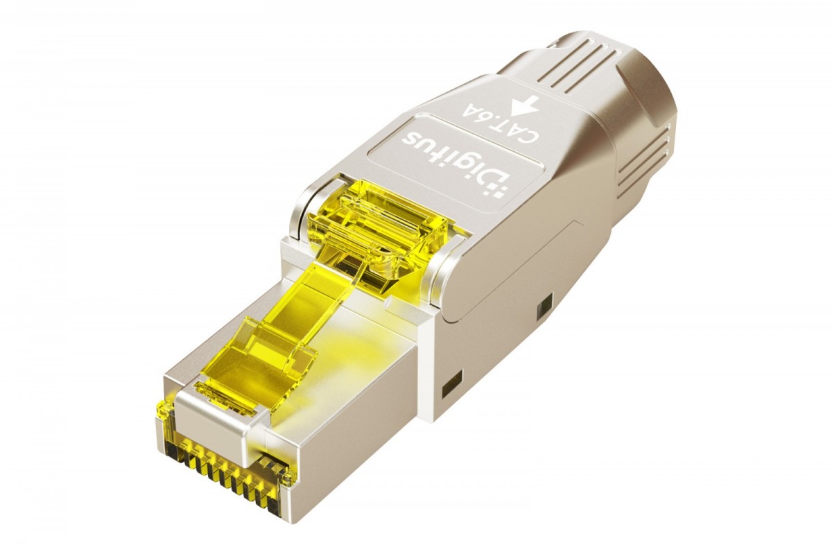 Digitus Wtyk modularny RJ45 kat.6A, PoE++, 10GbE, STP, ekranowany, beznarzędziowy, zakręcany, metalowy, AWG 22-27, linka/drut