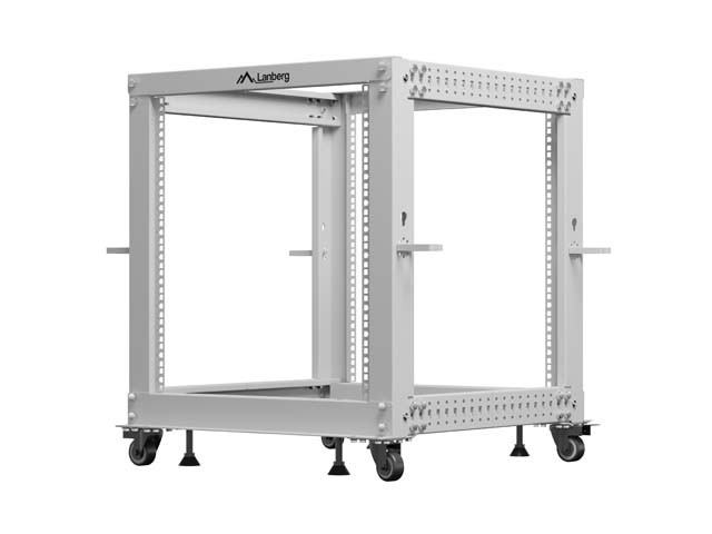 Lanberg Stojak Open rack 19 cali 12U 600x600-1100 regulowany szary