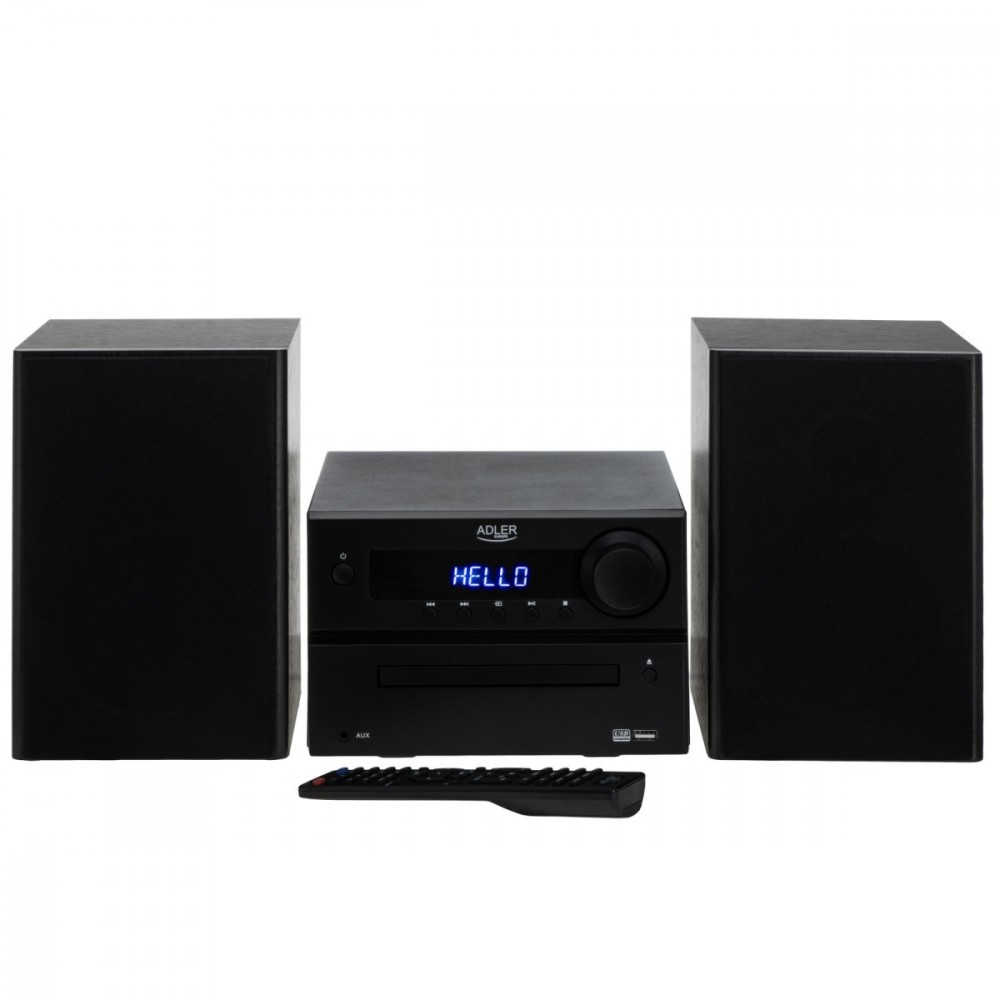 Wieża HIFI Bluetooth CD USB FM 2X 25W pilot RADIO czarna elegancka HDMI