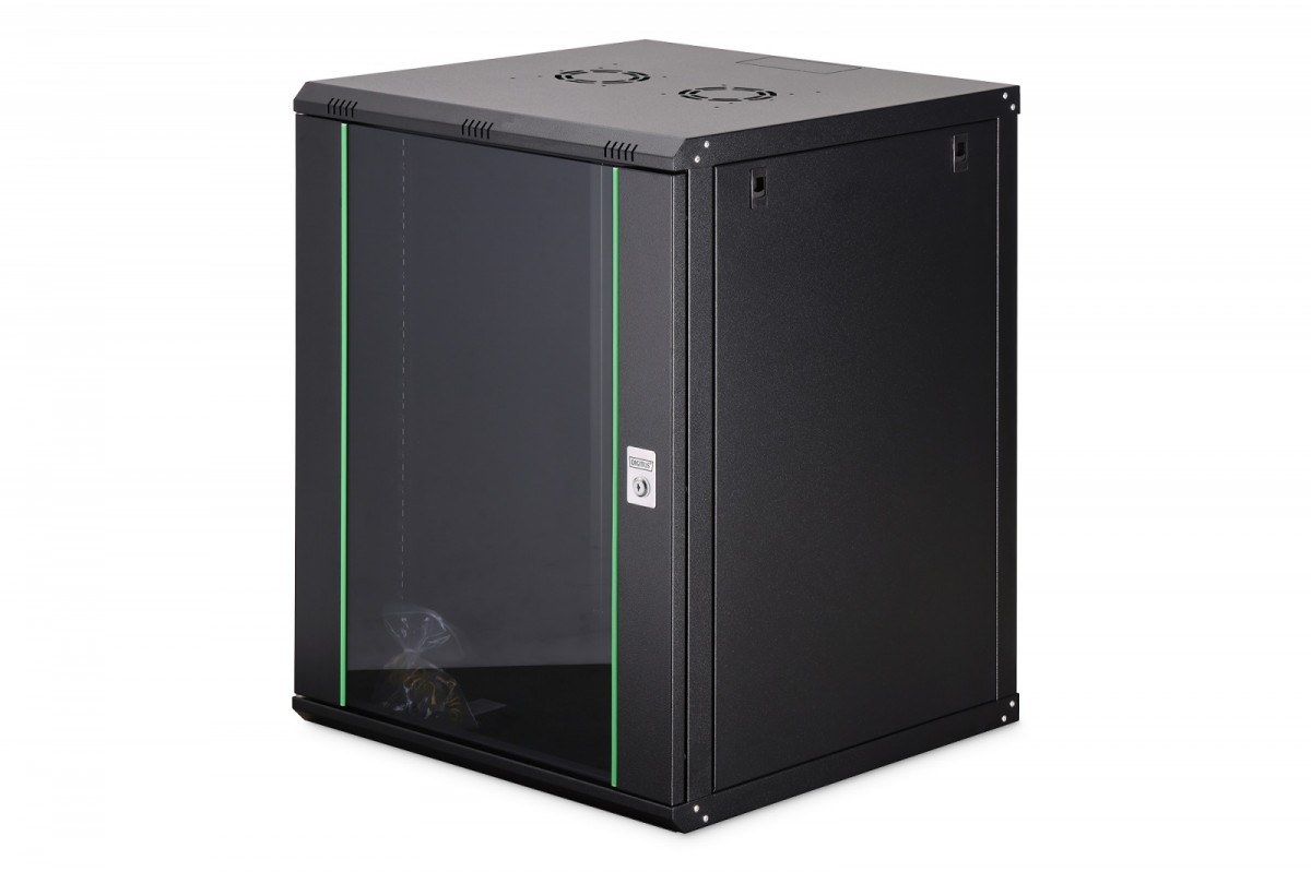 Digitus Szafa sieciowa wisząca Dynamic 19" 16U rack 785x600x600mm, drzwi szyba, czarny, niezłożona, 60kg