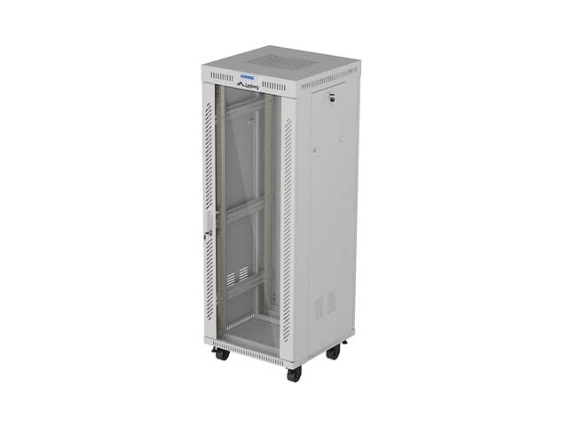 Lanberg Szafa instalacyjna rack stojąca 19" 32U 600x600 szara drzwi perforowane LCD ( Flat pack)