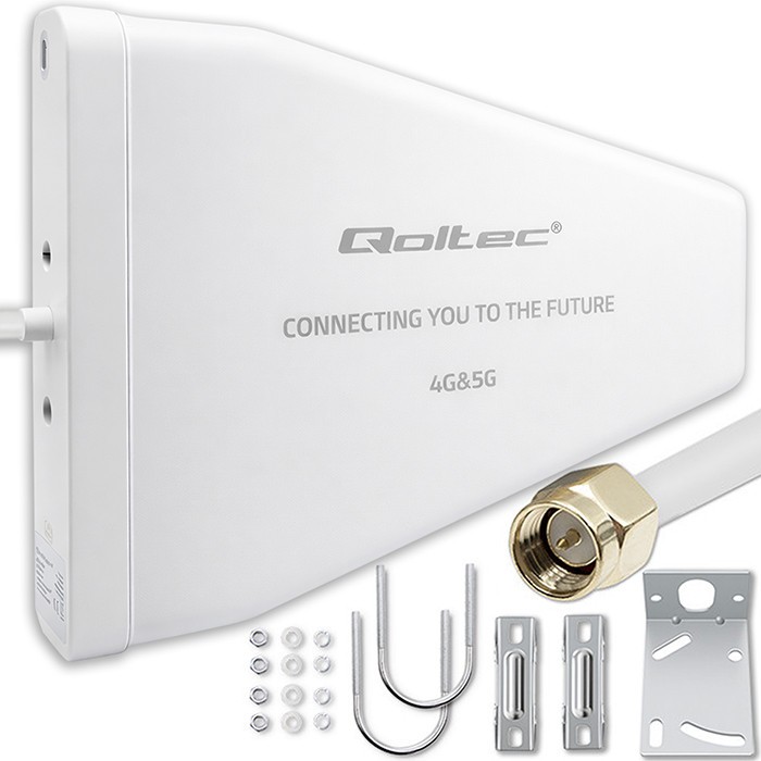 Qoltec Antena 4G 5G LTE | 9dBi | kierunkowa | zewnętrzna | SMA male | wodoodporna | 3m