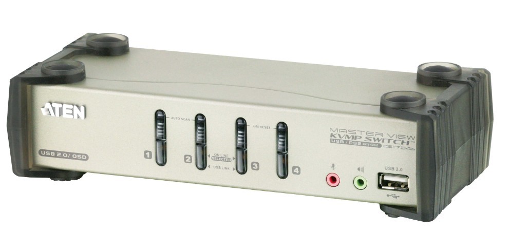 ATEN Przełącznik 4-portowy PS/2-USB VGA/Aud KVMP W/OSD