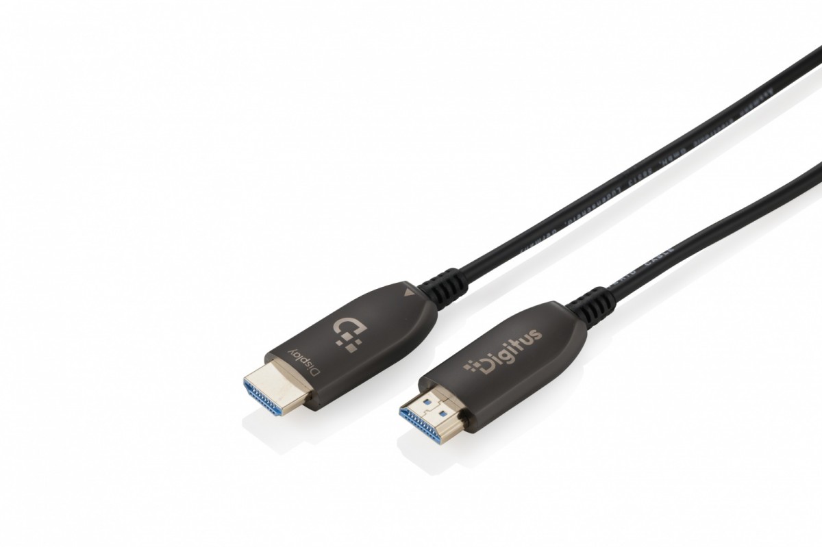 Digitus Kabel połączeniowy hybrydowy HDMI AOC | HDMI-A męski-męski | HDMI 2.1 | UHD-2 8K@60Hz | 48Gbps |HDR, eARC, HDCP 2.2, CEC | 50m