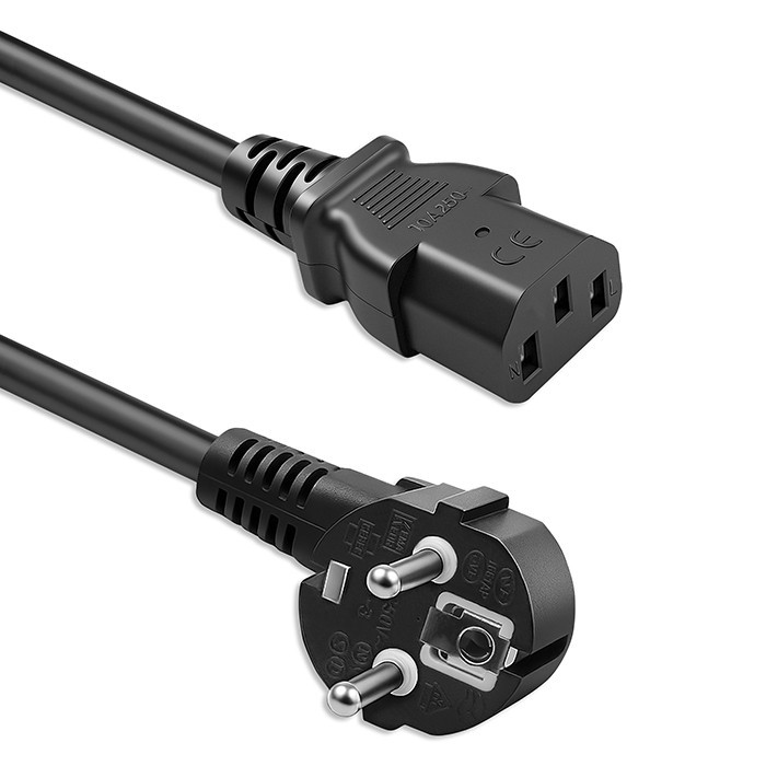 Qoltec Kabel zasilający | wtyczka kątowa SCHUKO CEE 7/7 (E/F) | IEC C13 | 3x1.0mm2 | czysta miedź Cu | 1.8m