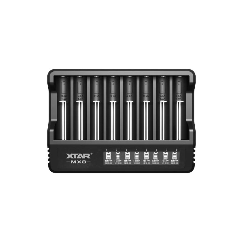 Ładowarka Xtar MX8 10440-21700/AAA/AA Li-ION/ Ni-MH, 8 kanałów, Usb-c