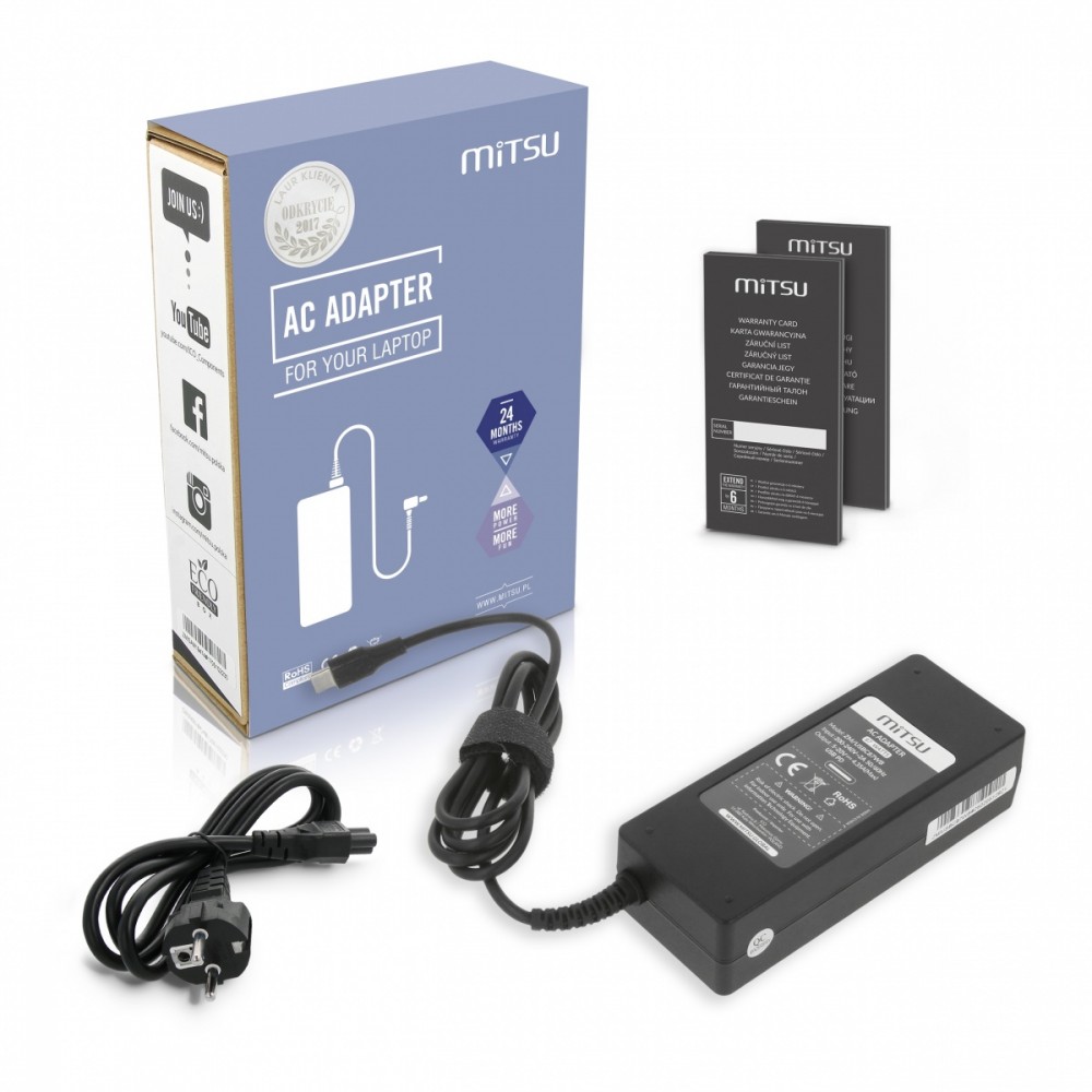 Mitsu Zasilacz ładowarka do laptopa 87W USB-C 5V-9V-12V-15V/3A, 20V/3.25A, 20.2V/4.3A PD