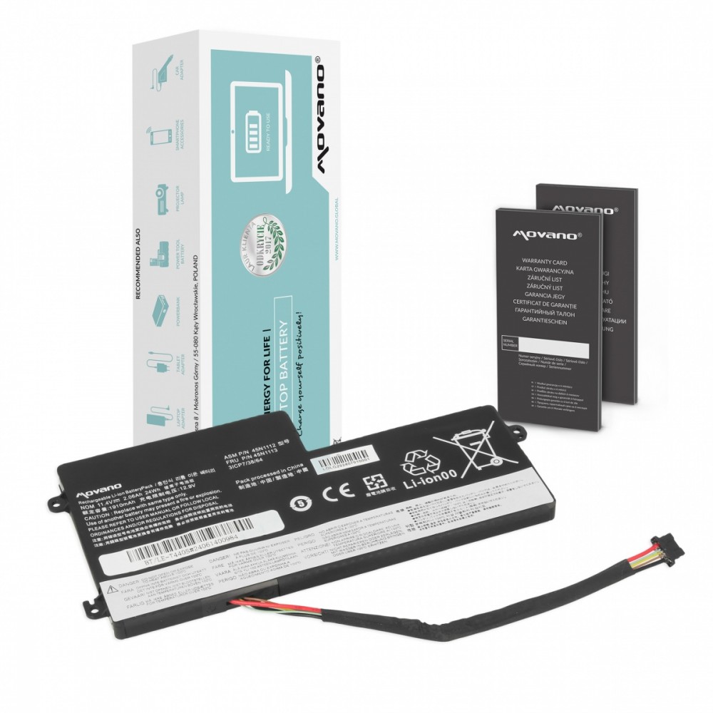 Movano Bateria 45N1108 do Lenovo ThinkPad T440 T440S X240 - 2060 mAh (24 Wh)