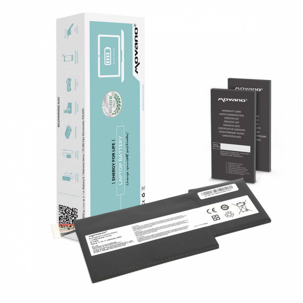 Movano Bateria BTY-M6K MS-17B4 do MSI GS63VR GS73 GF75 - 4300 mAh (49 Wh)