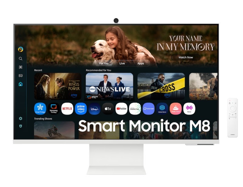 Samsung Monitor 32 cale Smart M80F VA 3840x2160 UHD 16:9 1xHDMI 1xUSB-C 1xUSB-A 4ms 60Hz SmartTV HAS+PIV pilot głośniki kamera płaski 3Y2d2 (LS32FM801