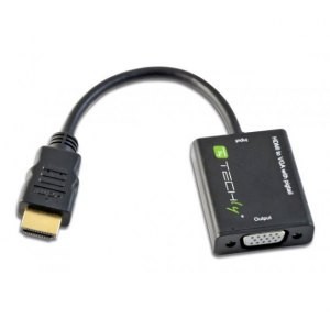 Zdjęcia - Kabel TECHLY Adapter HDMI męski na VGA żeński, czarny, 10cm AKTEYHV00301658 