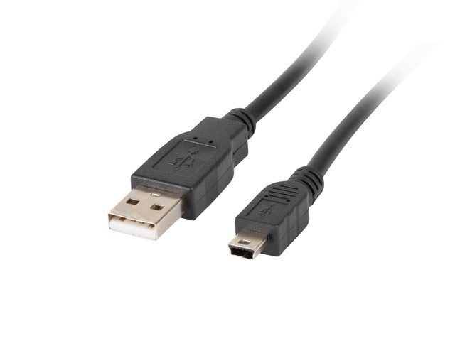 Obraz przedstawiający Lanberg Kabel USB 2.0 mini AM-BM5P 1.8M czarny (CANON) Ferryt
