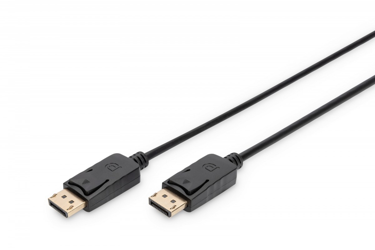 Digitus Kabel połączeniowy DisplayPort z zatrzaskami 1080p 60Hz FHD Typ DP/DP M/M czarny 3m