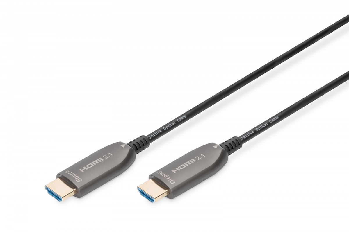 Фото - Кабель Digitus Kabel połączeniowy hybrydowy AOC HDMI 2.1 Ultra High Speed 8K/60Hz UHD HDMI A/HDMI A M/M czarny 10m AKASSVH00000048 