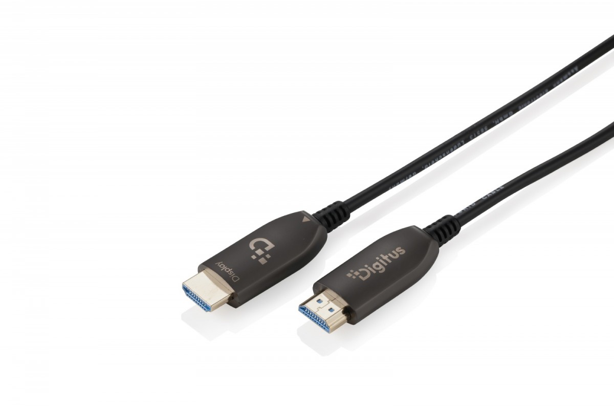 Digitus Kabel połączeniowy hybrydowy HDMI AOC | HDMI-A męski-męski | HDMI 2.1 | UHD-2 8K@60Hz | 48Gbps |HDR, eARC, HDCP 2.2, CEC | 15m