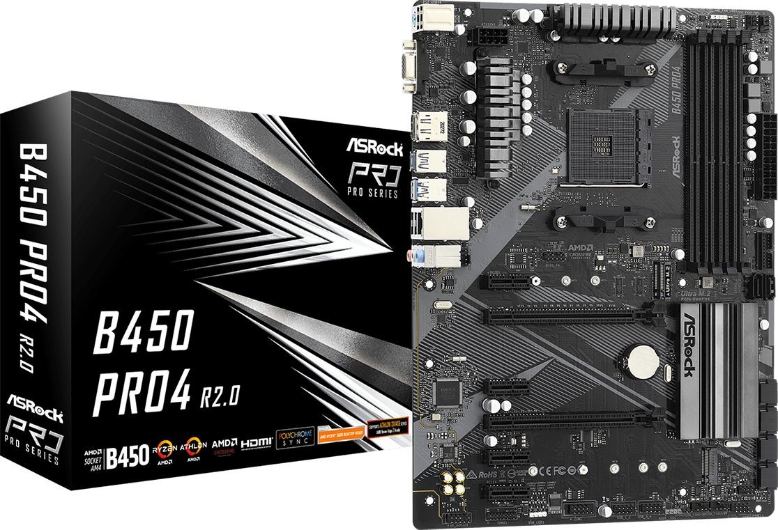 AMD RYZEN5 2400G CPU　asrock B450ｍ pro4 ASRock Płyta główna B450 PRO4 R2.0 AM4 4DDR4 DP/HDMI M.2