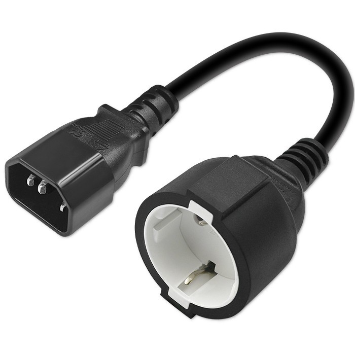 Qoltec Adapter IEC 320 C14 / SCHUKO | 0.15m